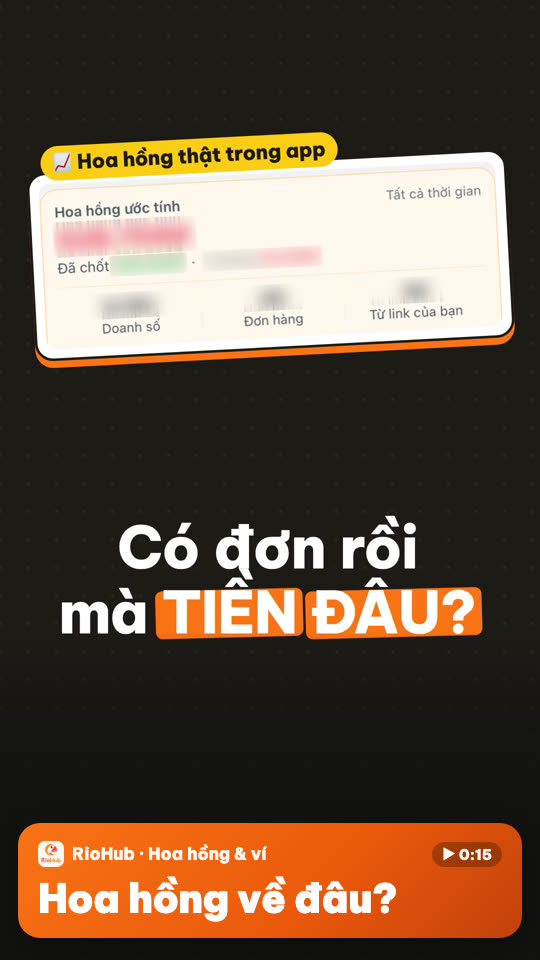 Có đơn rồi, tiền về đâu? Hoa hồng TikTok Shop và ví RioHub